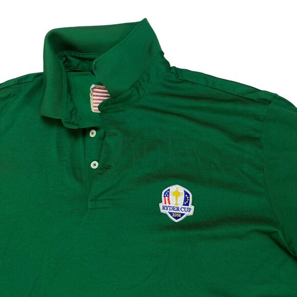 Polo Ralph Lauren Polo Shirt Men's Large Green Golf Performance Ryder Cup 2016 - Picture 13 of 16